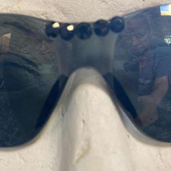 Dark Gray Sunglasses Black Swarovski Crystal Accents - Unique - Men or Women - Picture 13 of 14